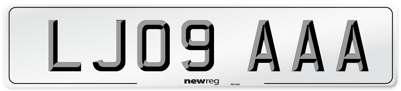 LJ09 AAA Number Plate from New Reg